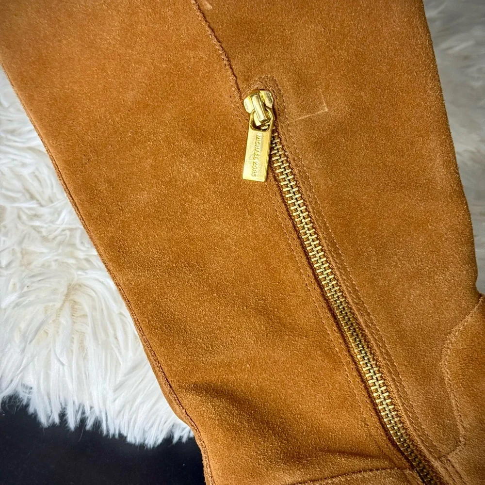 Michael Michael Kors Boots Whitaker Tall Zip Boots Suede Leather Caramel‎ Size 6